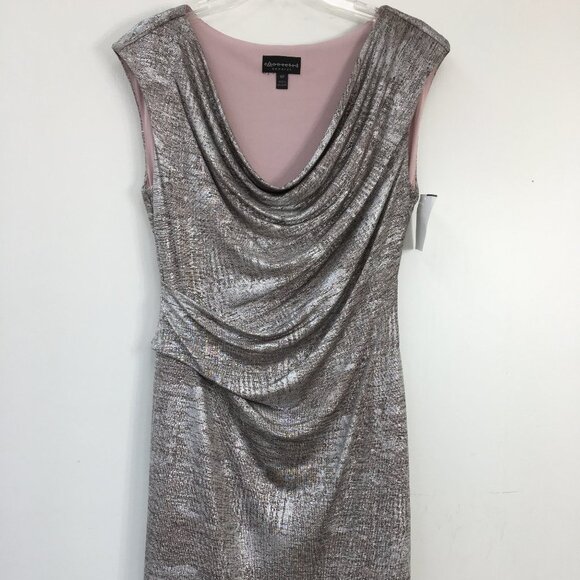 connected apparel Dresses & Skirts - Connected Apparel Drop Scoop Neck Metallic Shine Formal Dress Size 10P